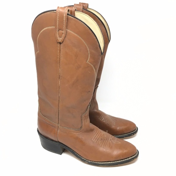 Bottes vintage Acme Buckaroo cuir marron cowboy homme 10 D
